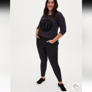 Harry Potter Platform 9 3/4 Dark Slate Grey Waffle Knit Top size 0 Large new